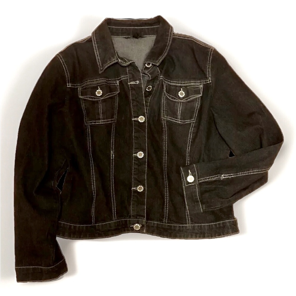 Women’s Baccini Black Stretch Denim Jacket - XL EUC
